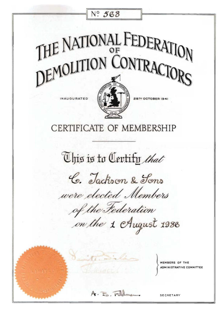 1986 - Joined National Federation of Demolition Contractors 3