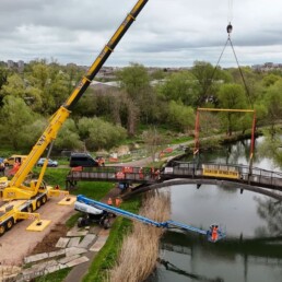 C. Jackson & Sons Begins Careful Dismantling of Queens Foot Bridge in Kempston 2